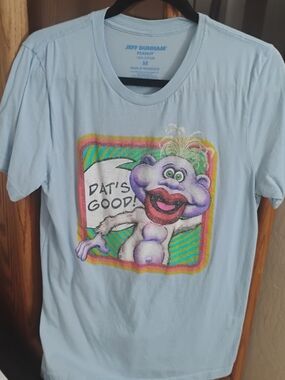 Jeff Dunham Light Blue Womens Graphic Tee with Purple "Peanut" Character